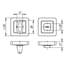 

Ручка поворотная BK6 QR ABL-28, цвет темная медь