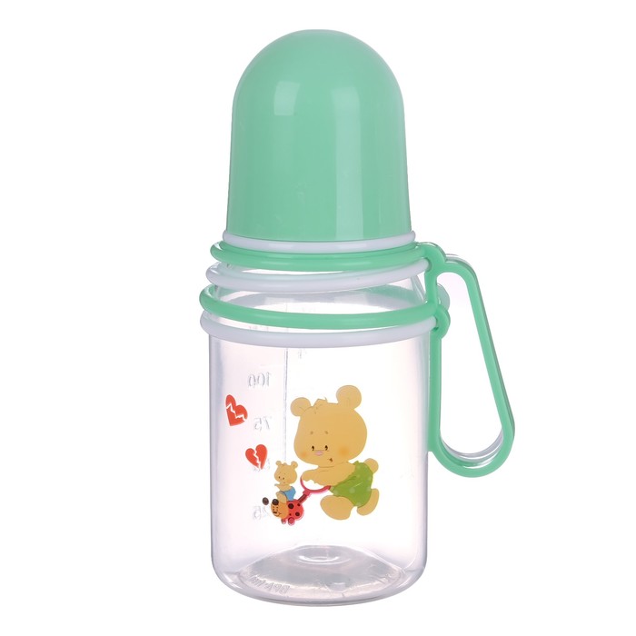 Бутылочка для кормления «Весёлые животные» с передвижными ручками, 150 мл, от 0 мес., цвета МИКС