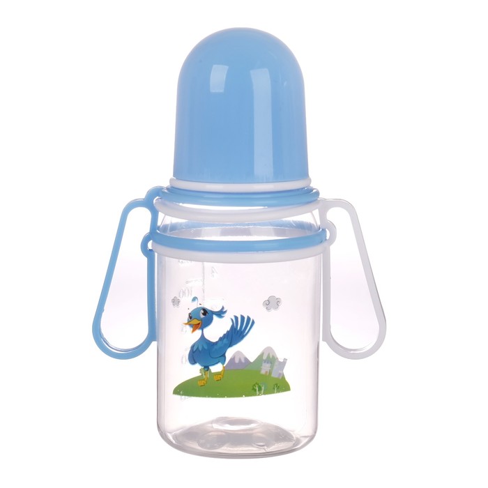 Бутылочка для кормления «Весёлые животные» с передвижными ручками, 150 мл, от 0 мес., цвета МИКС