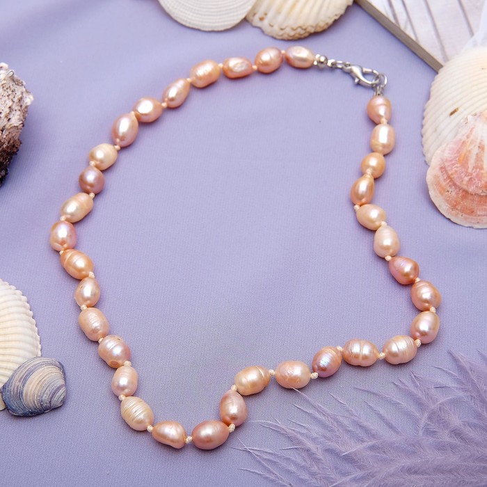 Бусы "Жемчуг речной" цвет розовый, 48см