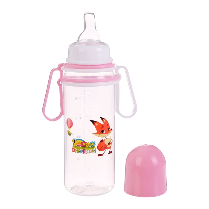 Бутылочка для кормления «Весёлые животные», 250 мл, от 0 мес., цвета МИКС