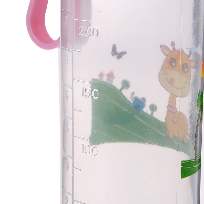 Бутылочка для кормления «Весёлые животные», 250 мл, от 0 мес., цвета МИКС