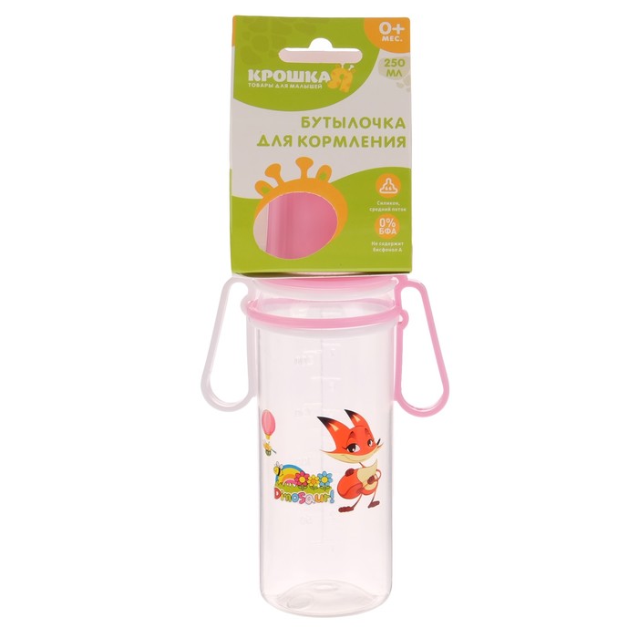 Бутылочка для кормления «Весёлые животные», 250 мл, от 0 мес., цвета МИКС