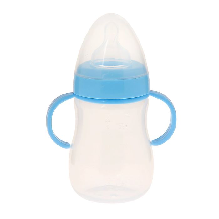 Бутылочка для кормления «Карапуз» с ручками, 300 мл, от 0 мес., цвета МИКС