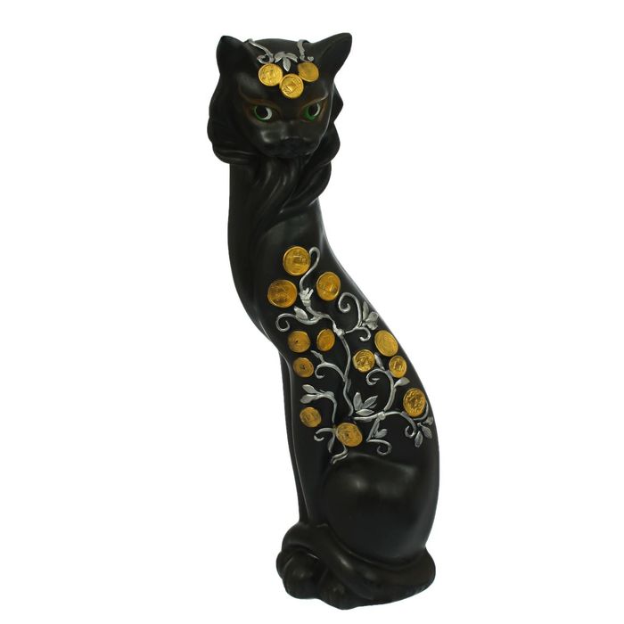 Копилка "Кошка Маркиза" денежное дерево, чёрная, микс