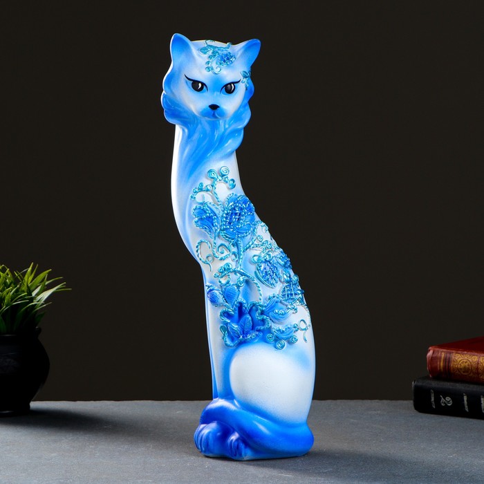 Копилка "Кошка Маркиза" бело-голубая