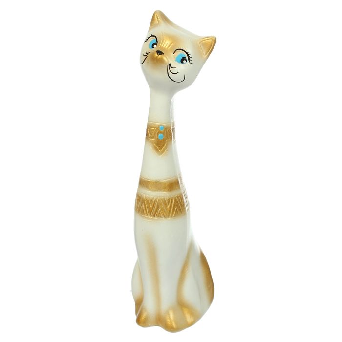 Сувенир "Котик" белый, орнамент, поддувка, микс