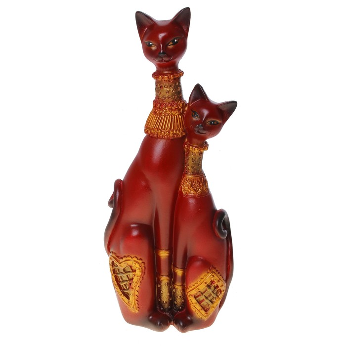 Сувенир "Кошечки Сладкая парочка" коричневые с золотом