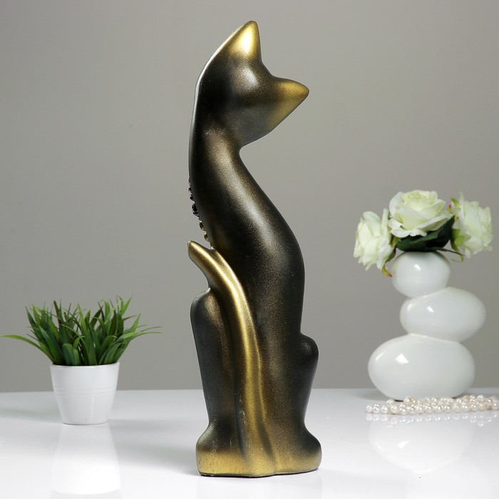 Сувенир "Кошка Алиса" Виноград черная с золотом