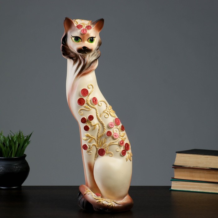 Сувенир "Кошка Маркиза" Денежное дерево, бежевая