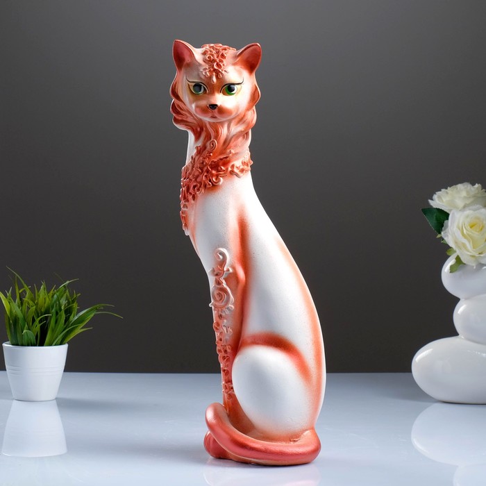 Сувенир "Кошка Маркиза" орнамент белая