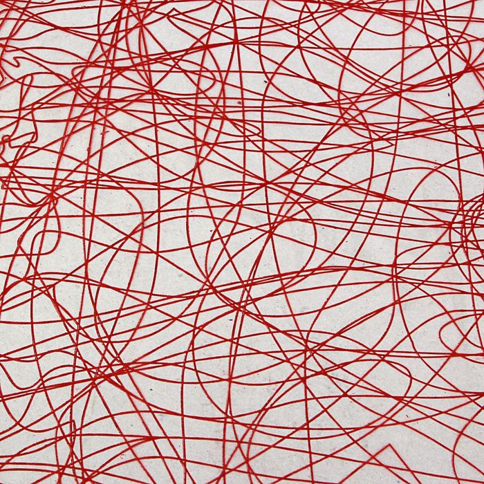 Пленка для цветов и подарков "Сизаль толстый" красный 0.7 х 7 м, 40 мкм