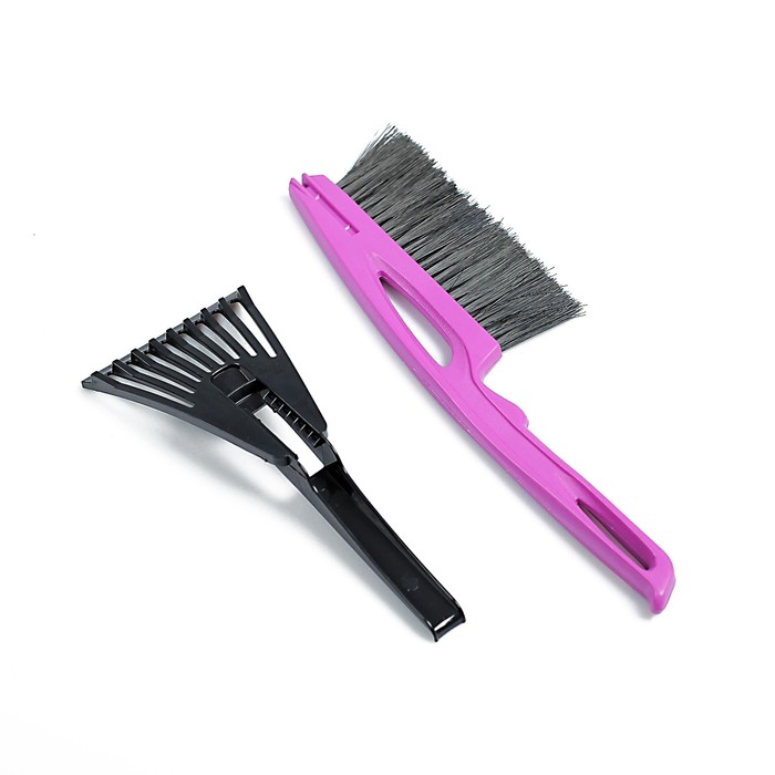 Щетка со скребком для удаления снега и льда, малая, микс