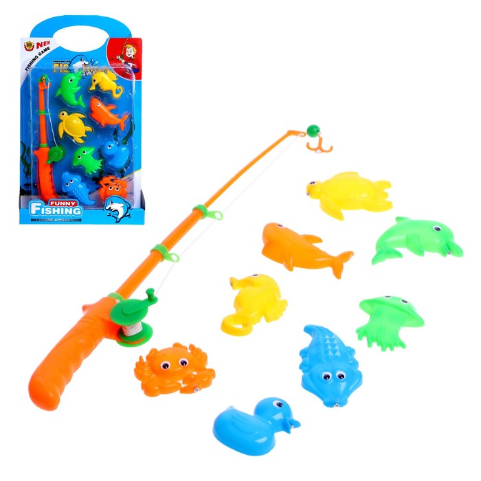 Рыбалка морская «Забавное купание», удочка, 8 морских обитателей, МИКС