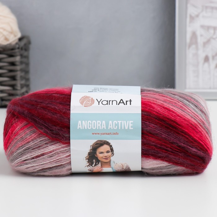 

Пряжа "Angora Active" 25% мохер, 75% акрил 500м/100гр (841 т. розов.-серый)