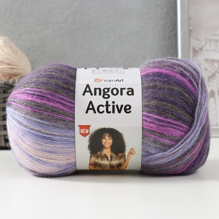 Пряжа "Angora Active" 25% мохер, 75% акрил  500м/100гр (847 сирен-фиолет)