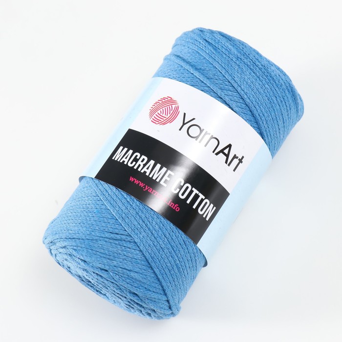 Пряжа "Macrame Cotton" 15% полиэстер, 85% хлопок 225м/250гр (786 синий)