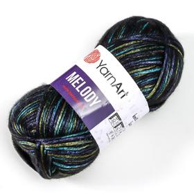 

Пряжа "Melody" 9% шерсть, 21% акрил, 70% полиамид 230м/100гр (906 голуб-фиол-хаки)