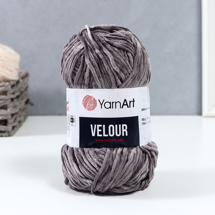 

Пряжа "Velour" 100% микрополиэстер 170м/100г (858 серый)