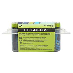 

УЦЕНКА Батарейка алкалиновая Ergolux, AA, LR6-24BOX (LR6 BP-24), 1.5В, набор 24 шт.