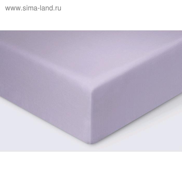 фото Простыня на резинке, размер 90 × 200 × 23 см, сатин, цвет сиреневый ecotex