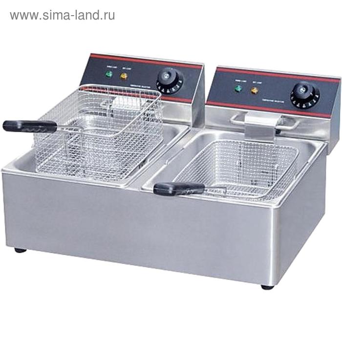

Фритюрница VIATTO EF-8L-2, 5600 Вт, 8 л, 2 котла, регулировка температуры, серебристая