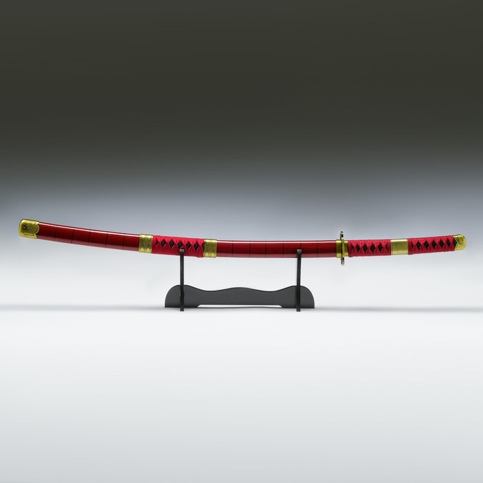 фото Сувенирное оружие «катана», малиновые, в полоску ножны, вставка с обвязкой, 100см