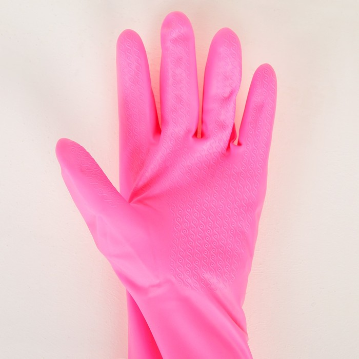 Перчатки хозяйственные, латексные "Цветочное настроение", с утеплителем