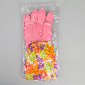 Перчатки хозяйственные с утеплителем, размер L, ПВХ, длинные манжеты, 100 гр, цвет МИКС от Сима-ленд