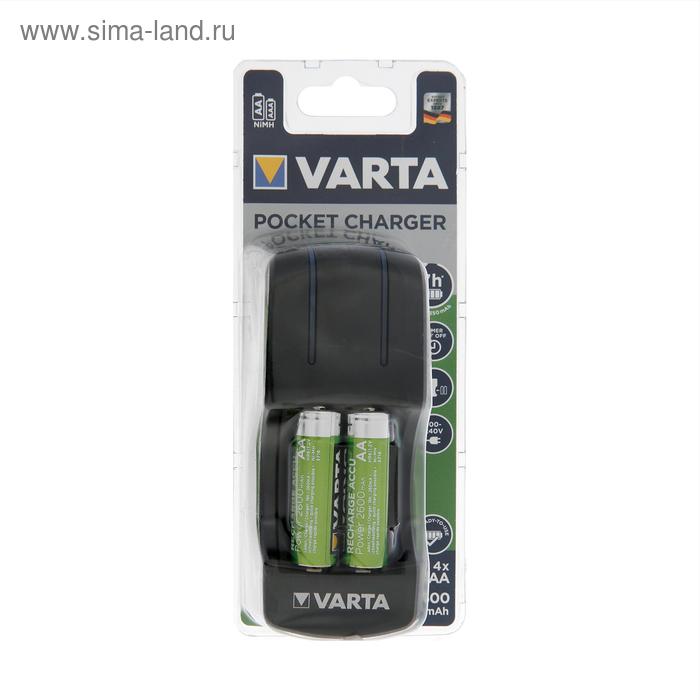 фото Зарядное устройтсво varta pocket charger + 4 аккумулятора аа 2600 мач, для aa/aaa, 4 слота