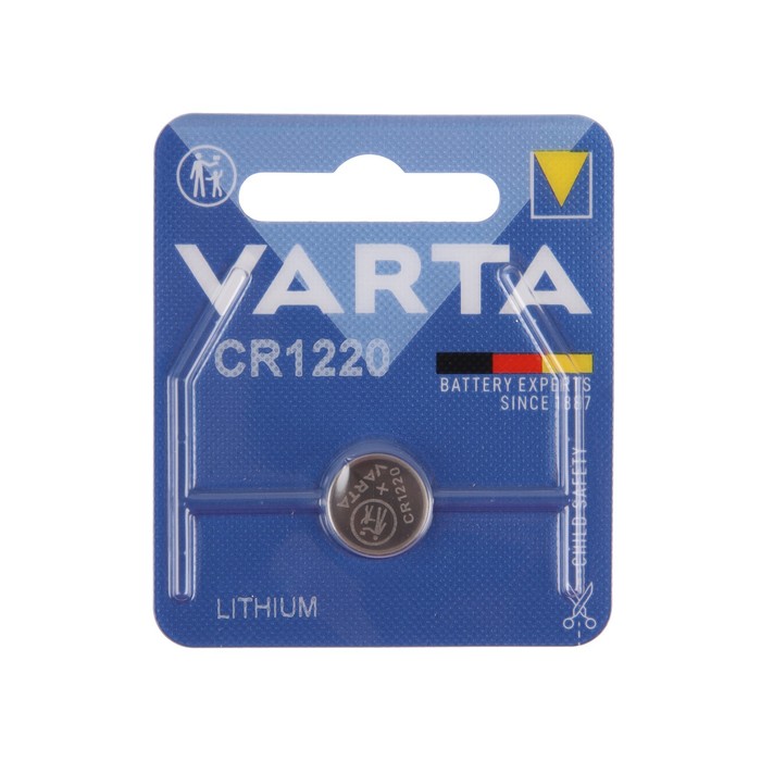 Батарейка литиевая Varta, CR1220-1BL, 3В, блистер, 1 шт. батарейка литиевая varta lithium тип cr2032 3v упаковка 1 шт varta арт 06032101401