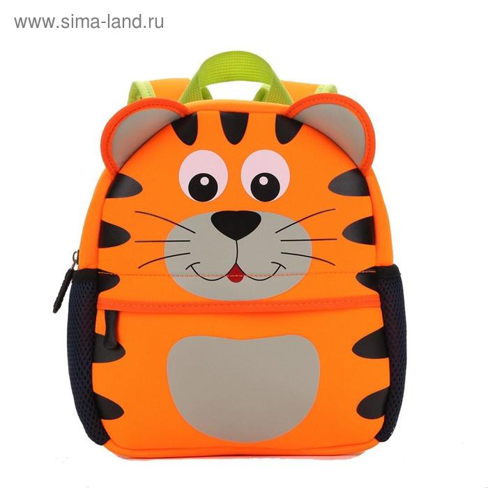 Рюкзак детский, отдел на молнии, наружный карман, цвет оранжевый/черный, «Тигр»