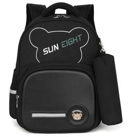 

Рюкзак школьный в комплекте с пеналом Sun eight SE-2753 черный