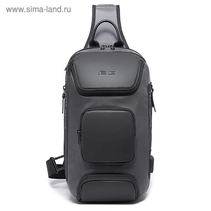 

Рюкзак c USB, молодежный, на одной лямке Bange BG7086 серый, 9.7"