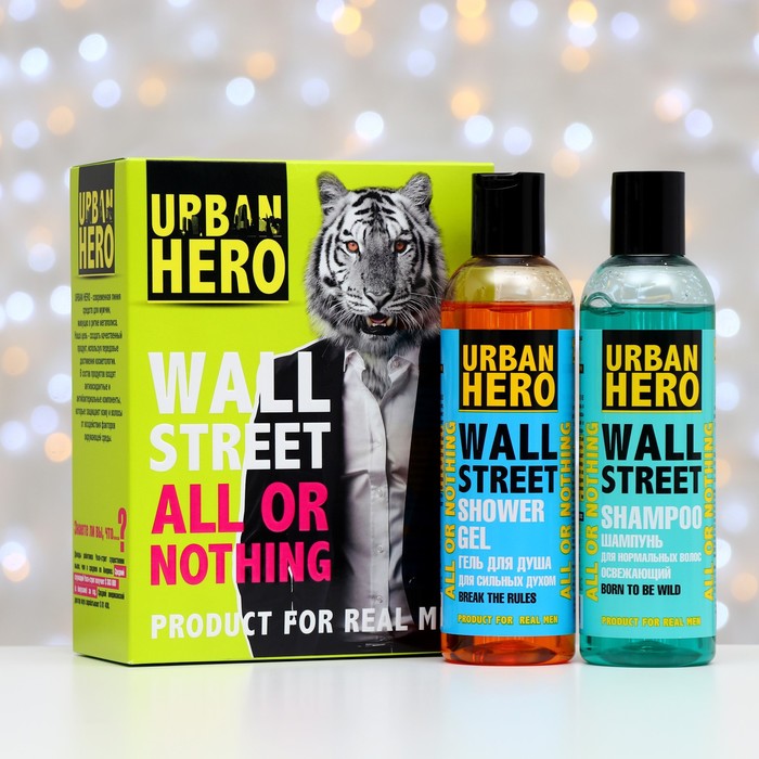 Набор подарочный Urban Hero Wall Street: шампунь для нормальных волос, 230 м + гель для душа, 230 мл
