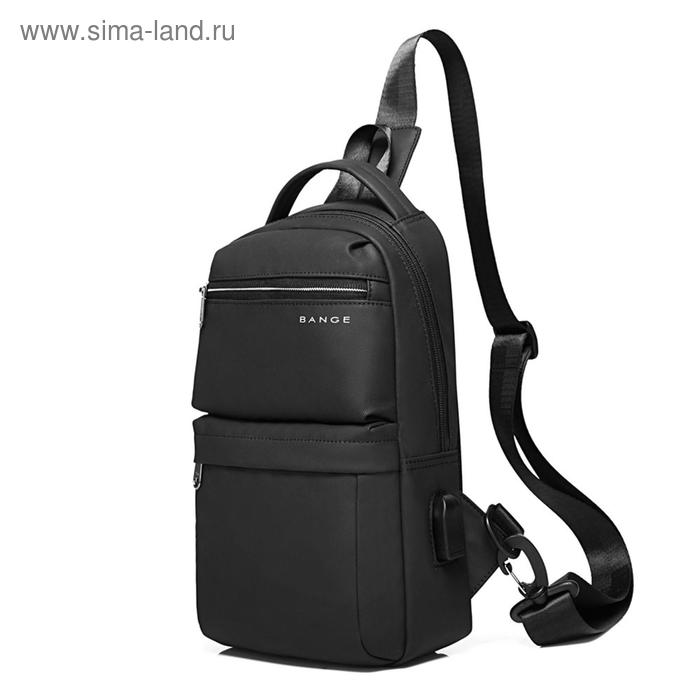 фото Рюкзак c usb, молодежный, на одной лямке bange bg8596 черный, 9.7"