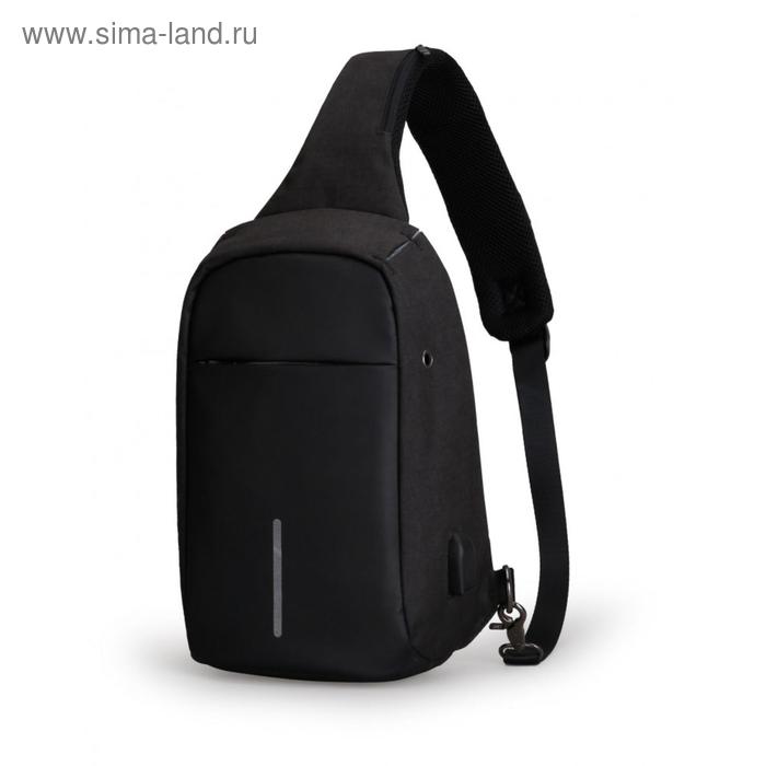 Рюкзак с USB,  молодежный, на одной лямке Mark Ryden MR-5898 черный, 9.7