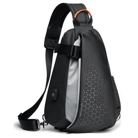 

Рюкзак с USB, молодежный, на одной лямке Tangcool TC901-1 черный/серый, 9.7"