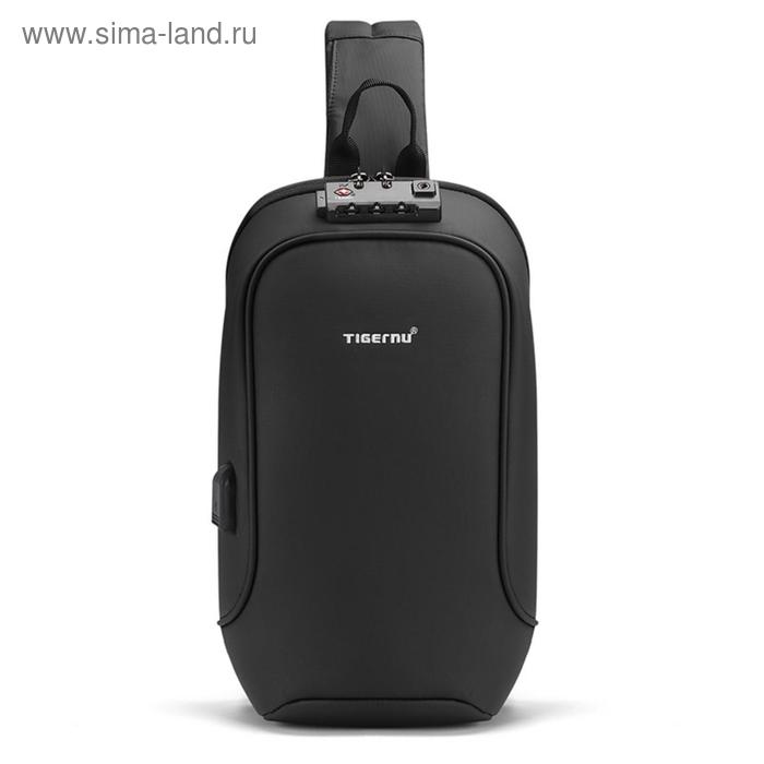 

Рюкзак с USB, молодежный, на одной лямке Tigernu T-S8102A черный, 7.9"