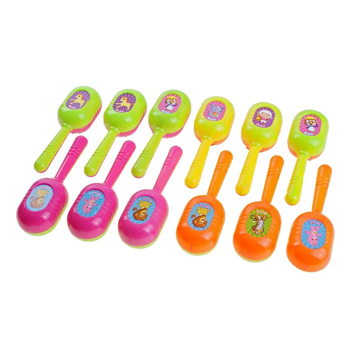 Маракас цветной (набор 12 шт.)