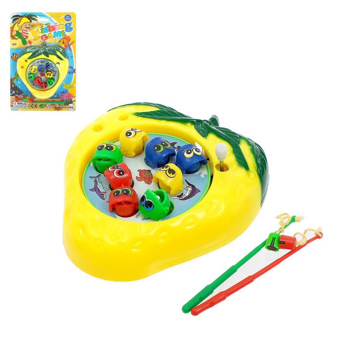 Рыбалка "Фрукты", 8 рыбок+2 удочки, заводная, МИКС