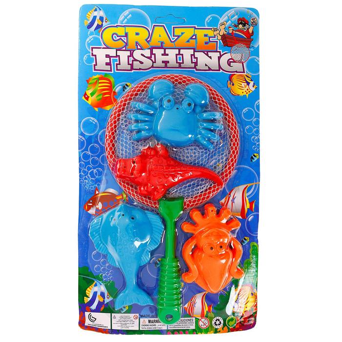 Рыбалка с сачком, 4 рыбки, МИКС