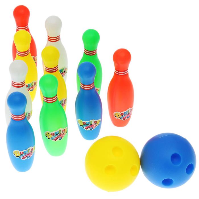 Набор для боулинга &quot;Страйк&quot;, 10 кеглей (высота 13,5 см), 2 шара