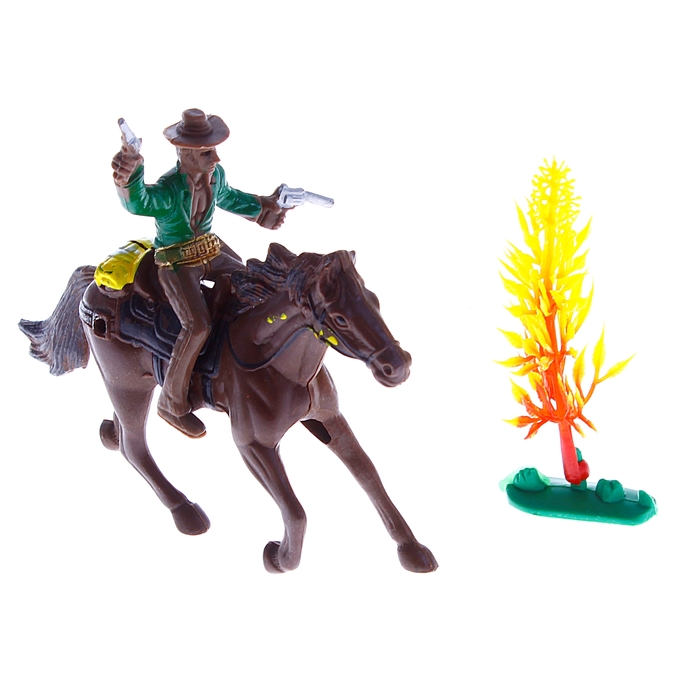 Фигурка ковбоя на коне "Монтана", с аксессуарами МИКС