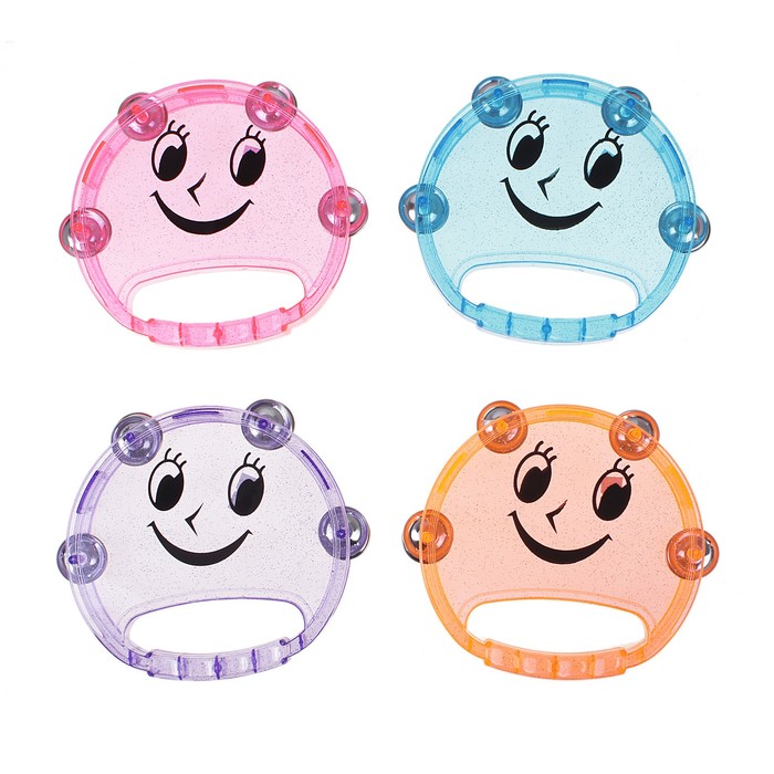 Игрушка музыкальная бубен "Улыбка", МИКС