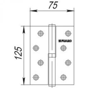 

Петля съемная 413-5 125x75x2,5 PN right, правая, цвет перламутровый никель