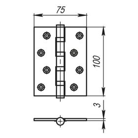 

Петля универсальная 4500C (500-C4) 100x75x3 PN, цвет перламутровый никель