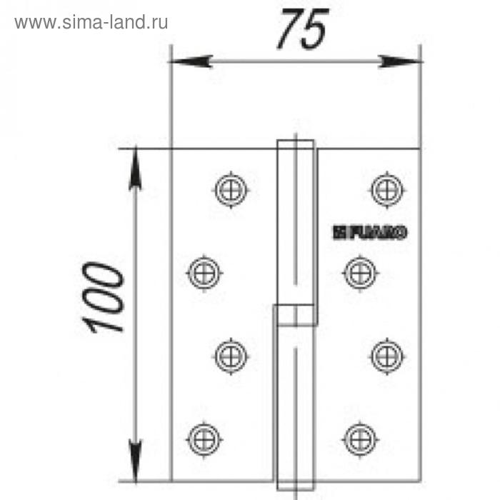 фото Петля съемная 413/bl-4 100x75x2,5 cp right, правая, цвет хром fuaro