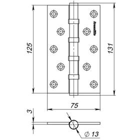 

Петля универсальная 5500C (500-C5) 125х75х3 GP, цвет золото