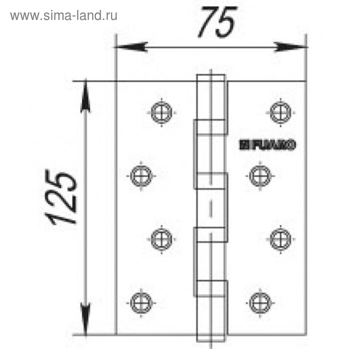 фото Петля универсальная 4bb/bl 125x75x2,5 ab, цвет бронза fuaro